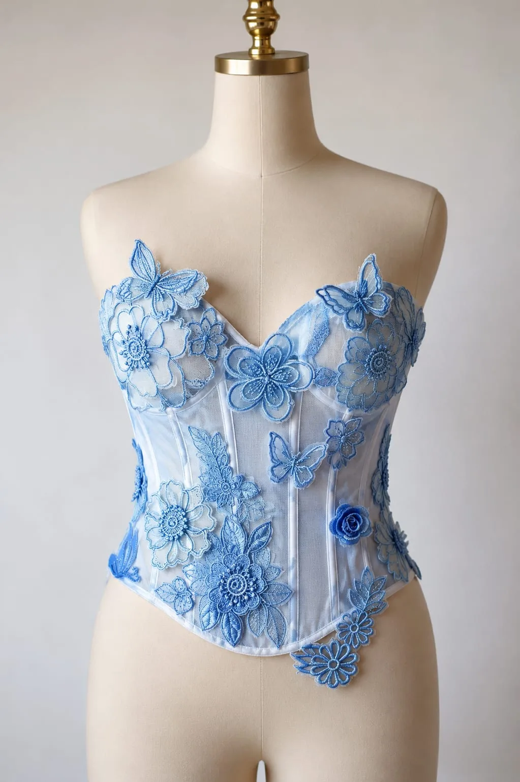 Blue Floral Corset — Details