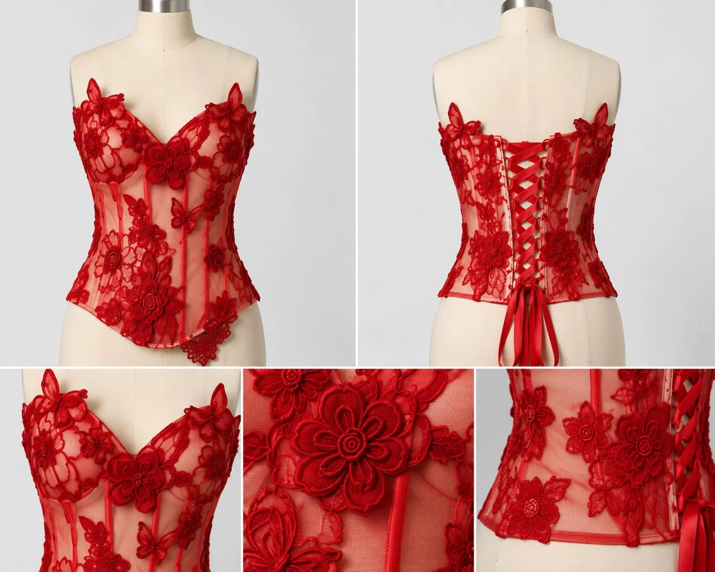 Scarlet Floral Corset — Details
