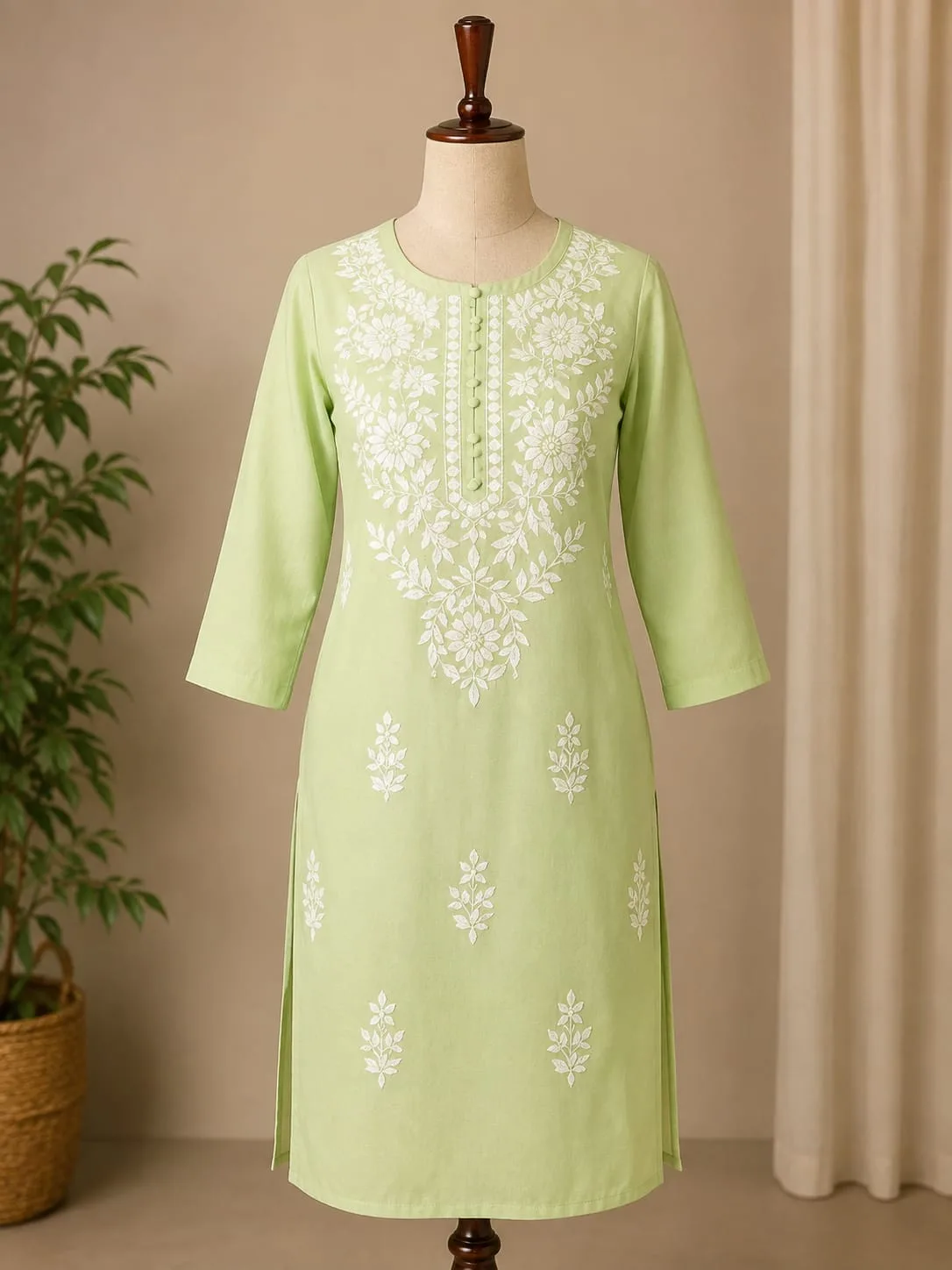 Sage Floral Kurti